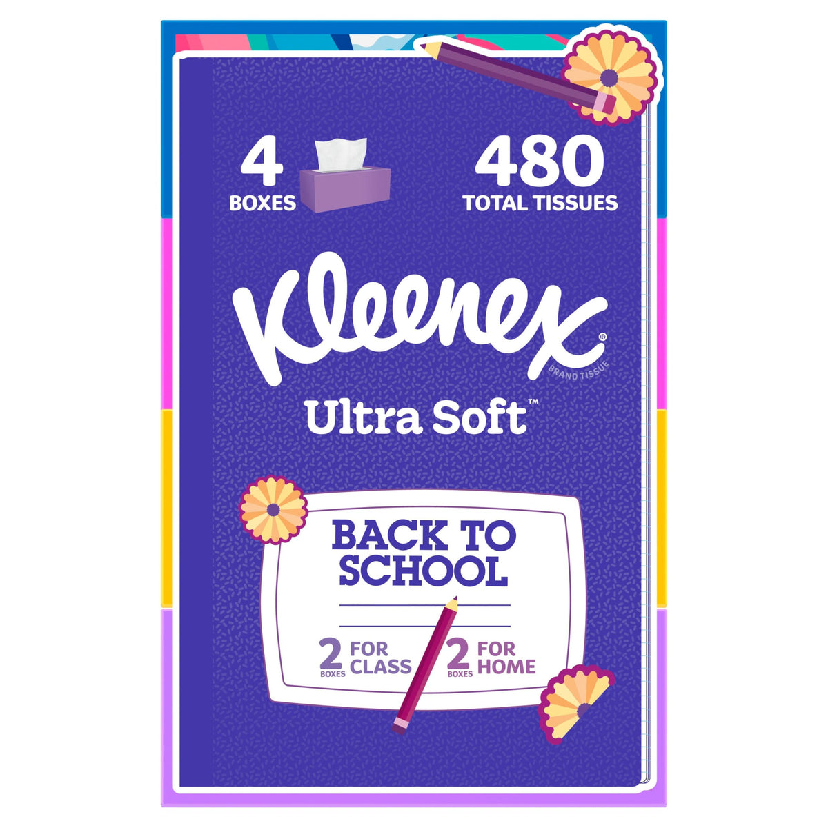 Kleenex Ultra Soft Facial Tissues, 3 Flat Boxes, 120 Tissues per Box