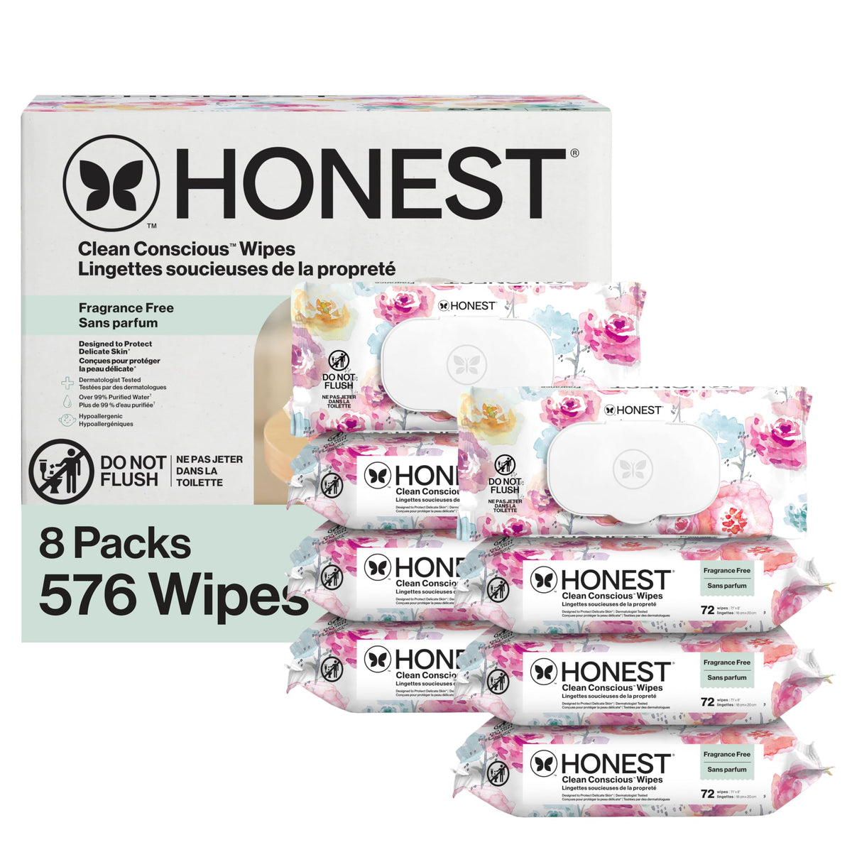 The Honest Company Multi-Use Baby Wipes, Pattern Play, 60 Count