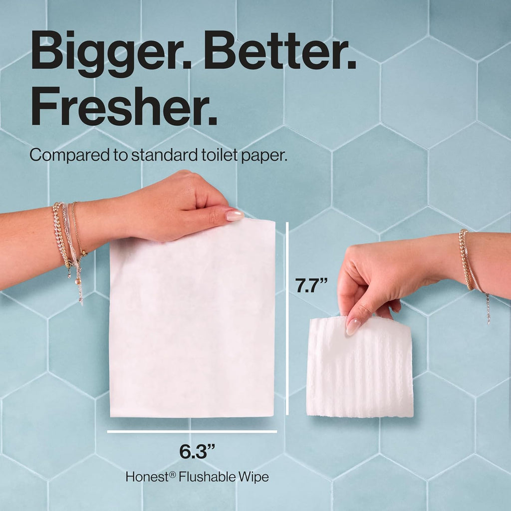 The Honest Company Flushable Wipes, Hypoallergenic, Tropical Leaves, 42ct