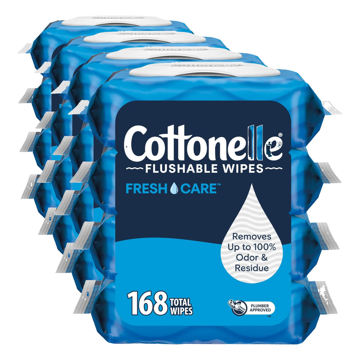 Cottonelle GentlePlus Flushable Wipes, 4 Packs, 42 Wipes per Pack