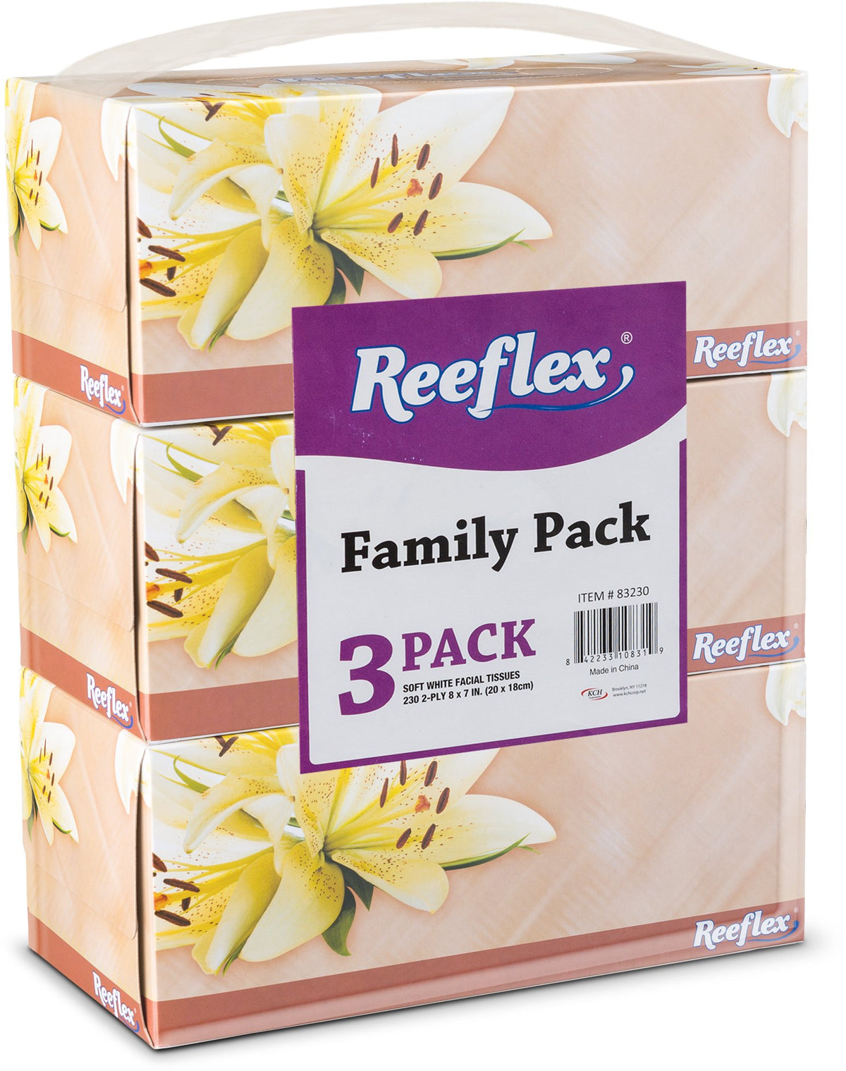 Reeflex Facial Tissues, 2-Ply Soft Facial Tissue - 4 Boxes,
