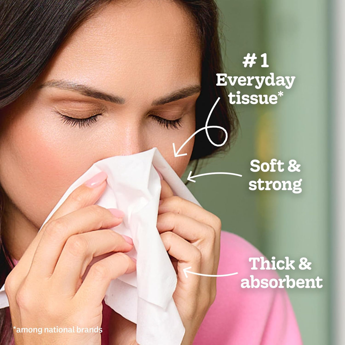 Kleenex Trusted Care Facial Tissues, 8 Flat Boxes, 200 Tissues per Box