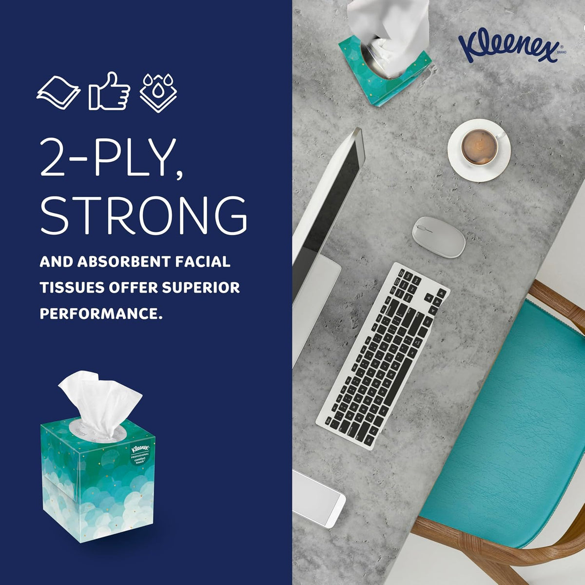 Kleenex Professional Facial Tissue, Bulk, 36 Boxes x 90 Tissues (21271)
