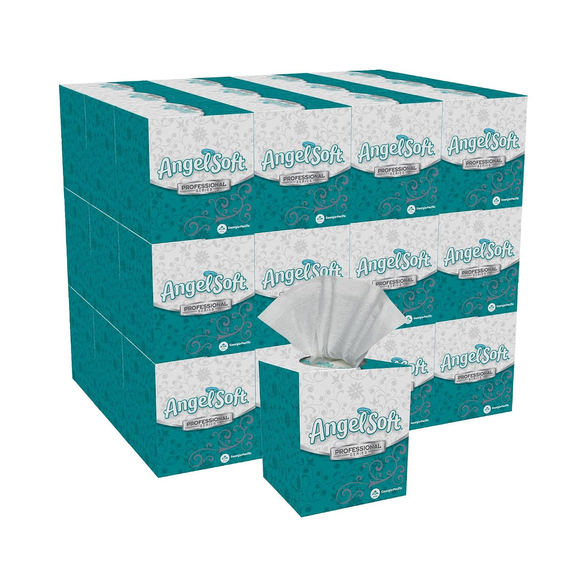 Georgia Pacific Angel Soft Professional Series 2-Ply Facial Tissue by GP PRO, Cube Box, 96 Sheets Per Box, 36 Boxes Per Case, 46580