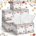 Fourluoo 12 Pack Fall Floral Facial Tissue Cube Boxes, 600 Sheet 3 Ply