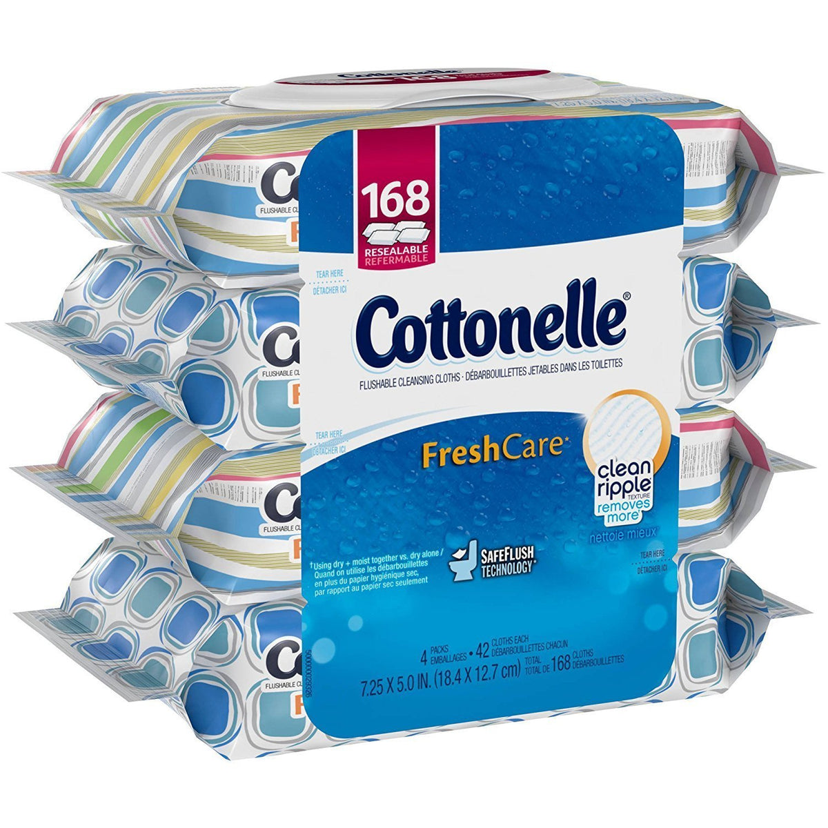 Cottonelle Fresh Care On-The-Go Flushable Wipes, 24 Packs, 14 Wipes per Pack