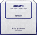 Disposable Facial Towels for Face Drying, Ultra Soft Single Use Face Towels for Sensitive Skin, Absorbent Facial Cleansing Towels for Home, Travel & Gym, Lightweight Dry Face Tissue, 50 Count, SOOSUNG