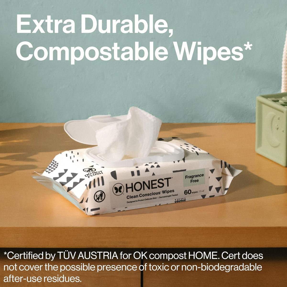 The Honest Company Multi-Use Baby Wipes, Pattern Play, 60 Count