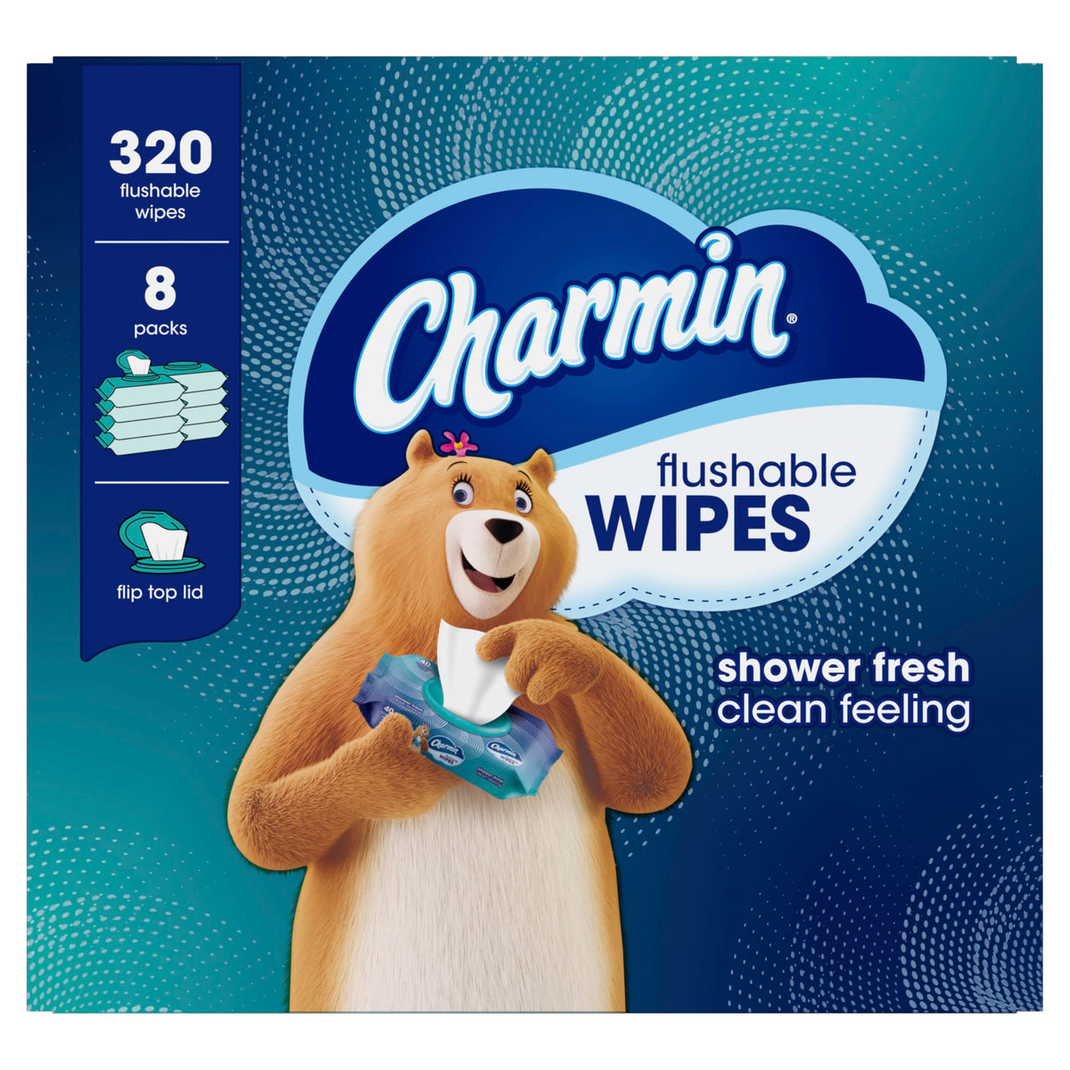 Charmin Flushable Wipes, 480 Total Wipes (12 Packs of 40)
