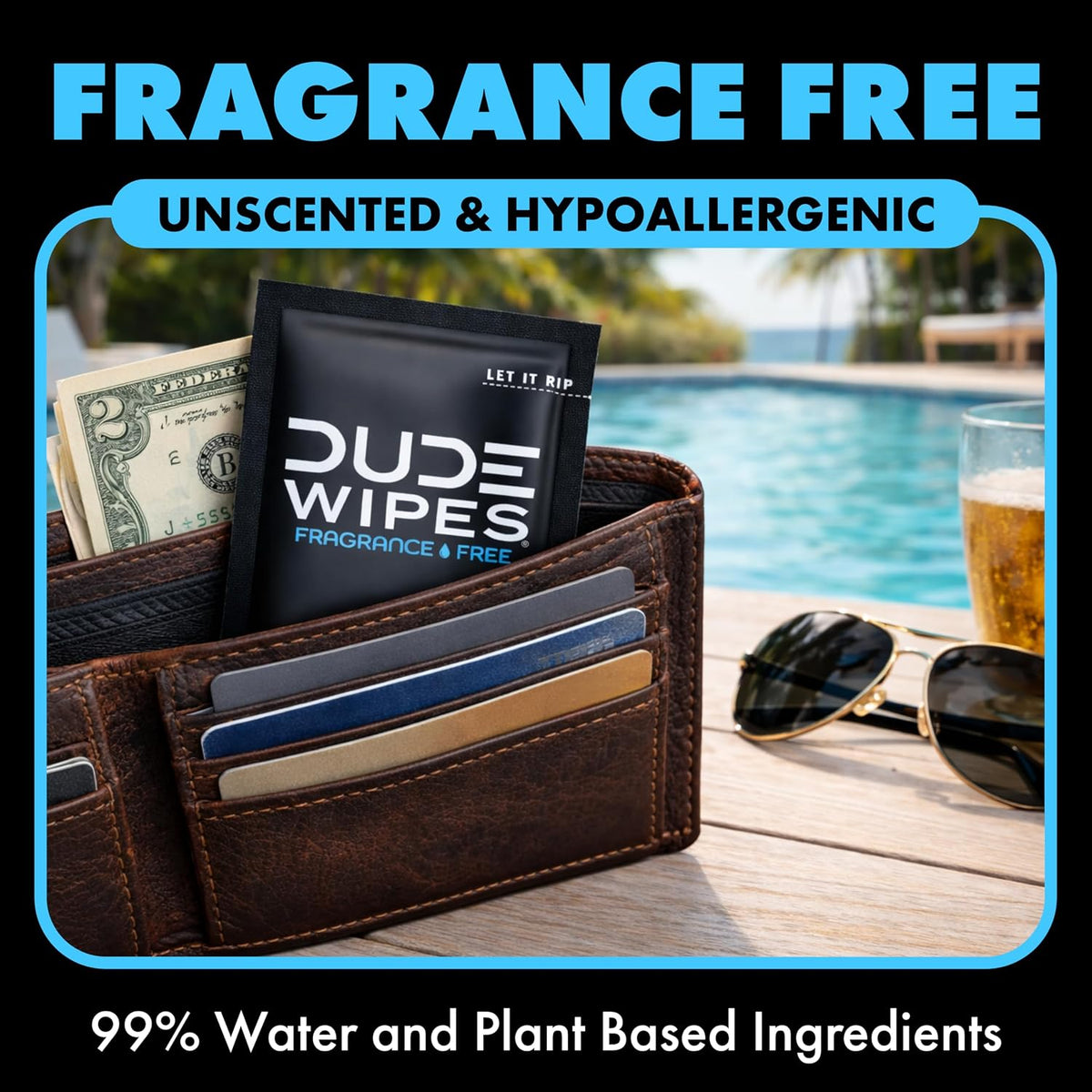 DUDE Wipes On-The-Go Unscented Adult Flushable Travel Wipes, 60 Count