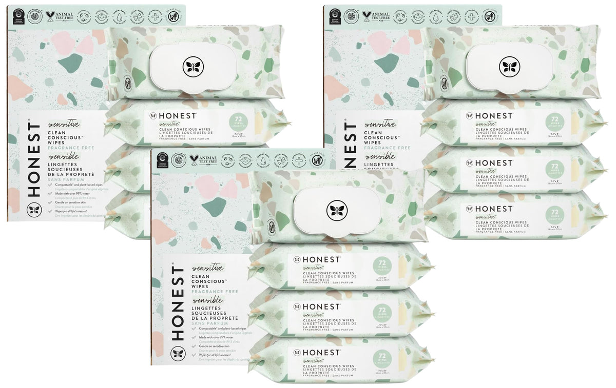 The Honest Company Multi-Use Baby Wipes, Pattern Play, 60 Count