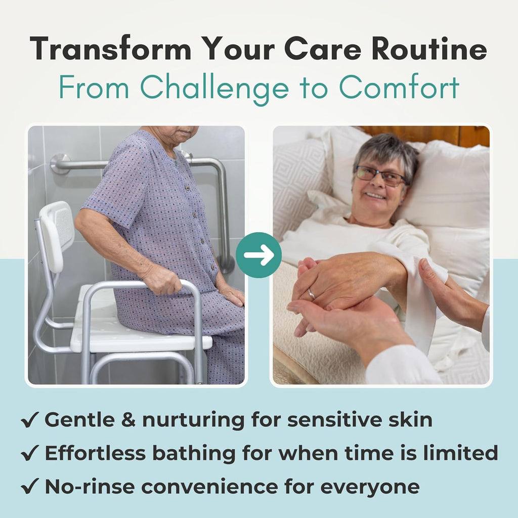Nurture XL Ultra Thick Body Wipes for Adults with Aloe No Rinse - 120 Pack