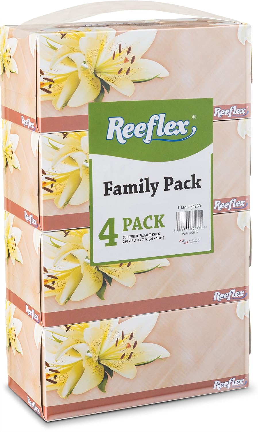 Reeflex Facial Tissues, 2-Ply Soft Facial Tissue - 4 Boxes,