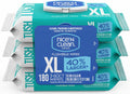 Nice 'N CLEAN Extra Large Flushable Wipes | 40% Larger Wipes | 6.8" x 7.5" Unscented XL Adult Wet Wipes | Septic and Sewer Safe | Fragrance Free, Hypoallergenic, Plant Based | 180 Butt Wipes