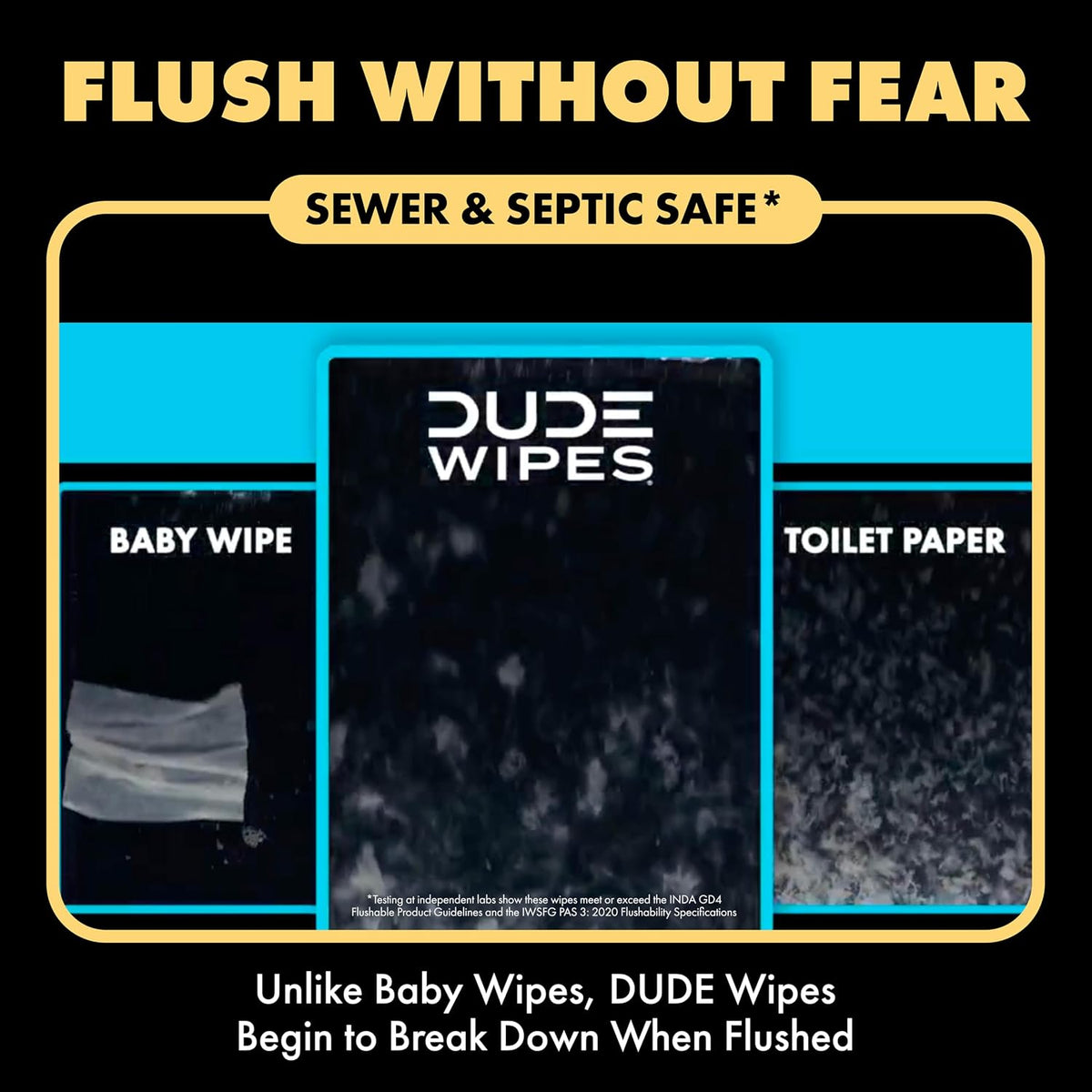 DUDE Wipes Shea BUTTer Adult Flushable Wet Wipes, Moisturizing, 144 Count