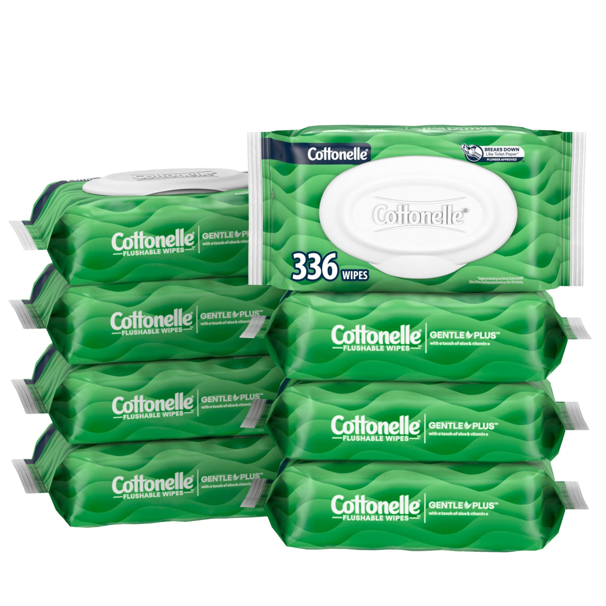Cottonelle GentlePlus Flushable Wipes, 4 Packs, 42 Wipes per Pack