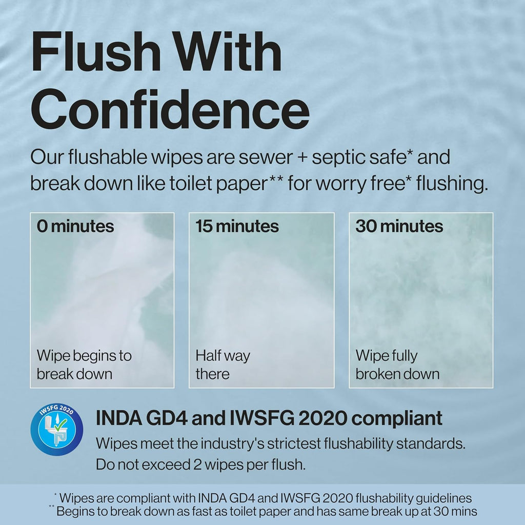 The Honest Company Flushable Wipes, Hypoallergenic, Tropical Leaves, 126ct