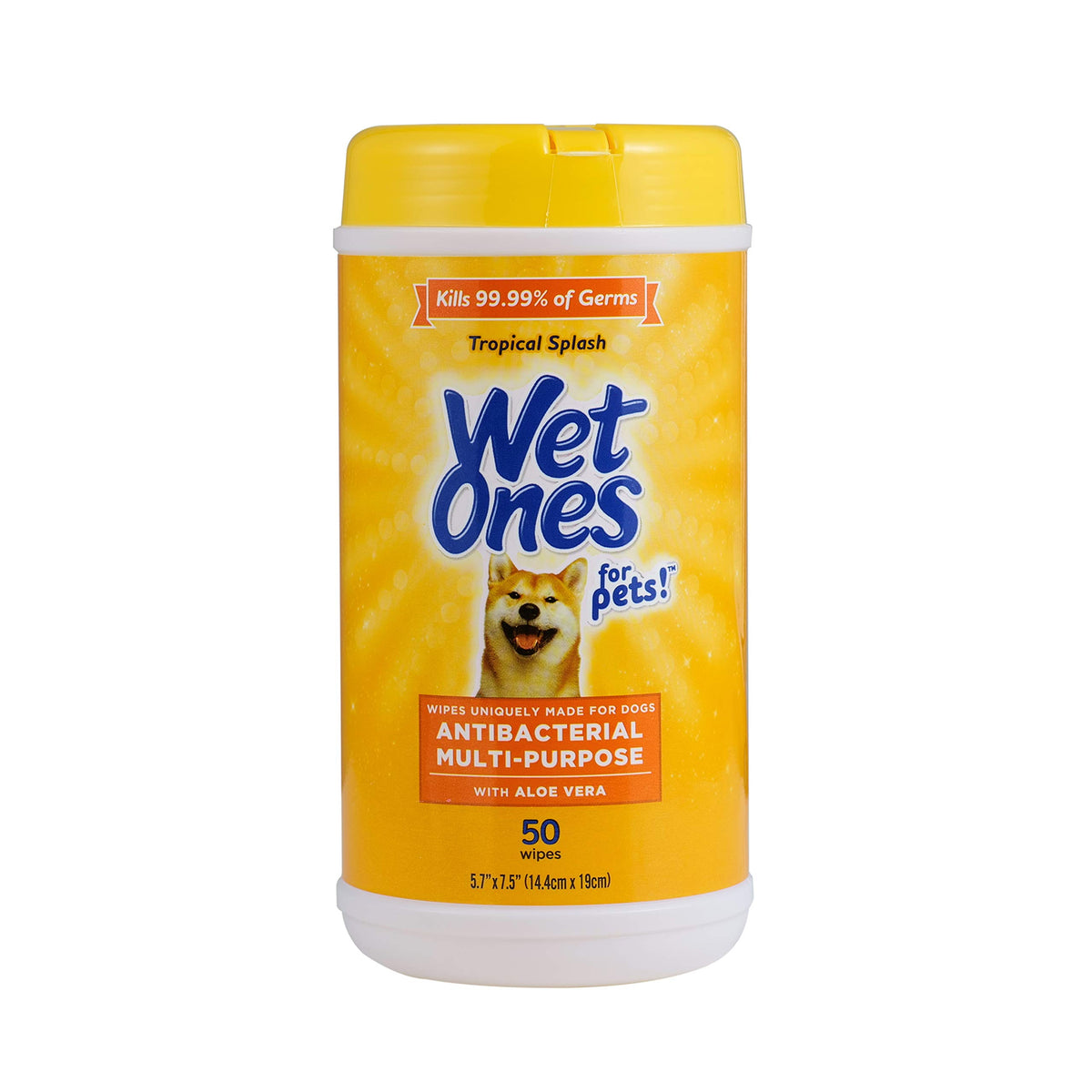 Wet Ones for Pets Multipurpose Dog Wipes with Aloe Vera, Tropical Splash Scent - Pet Bathing Wipes with Wet Lock Seal for Dog Paws and All-Over Use, 100 Count - 3 Pack
