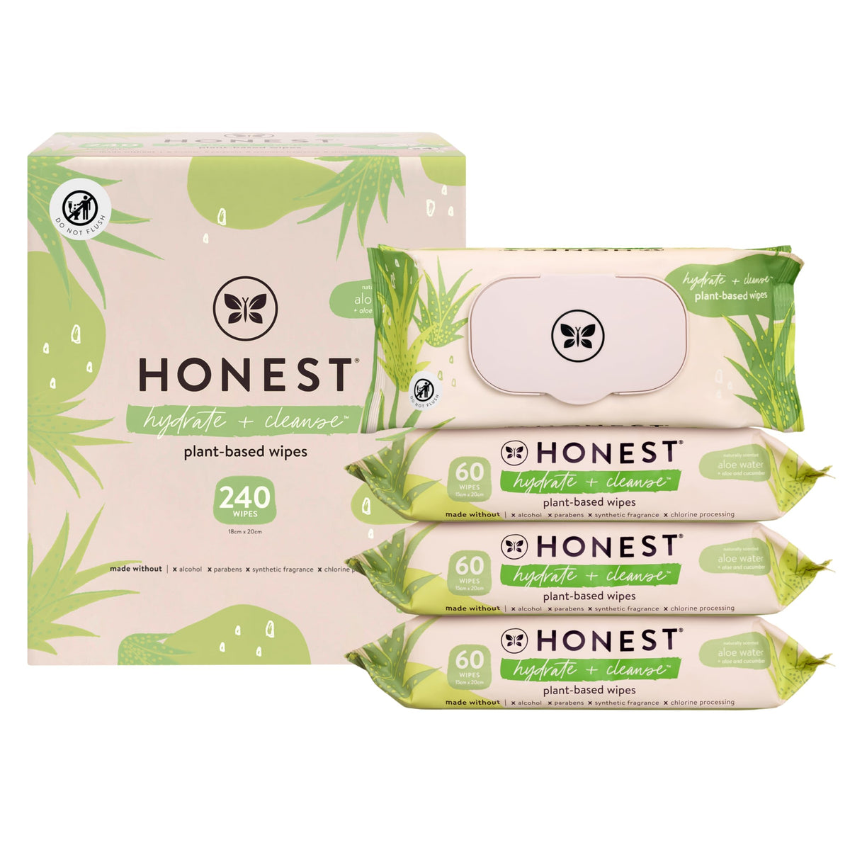The Honest Company Benefit Wipes, Aloe + Cucumber, 240 Count