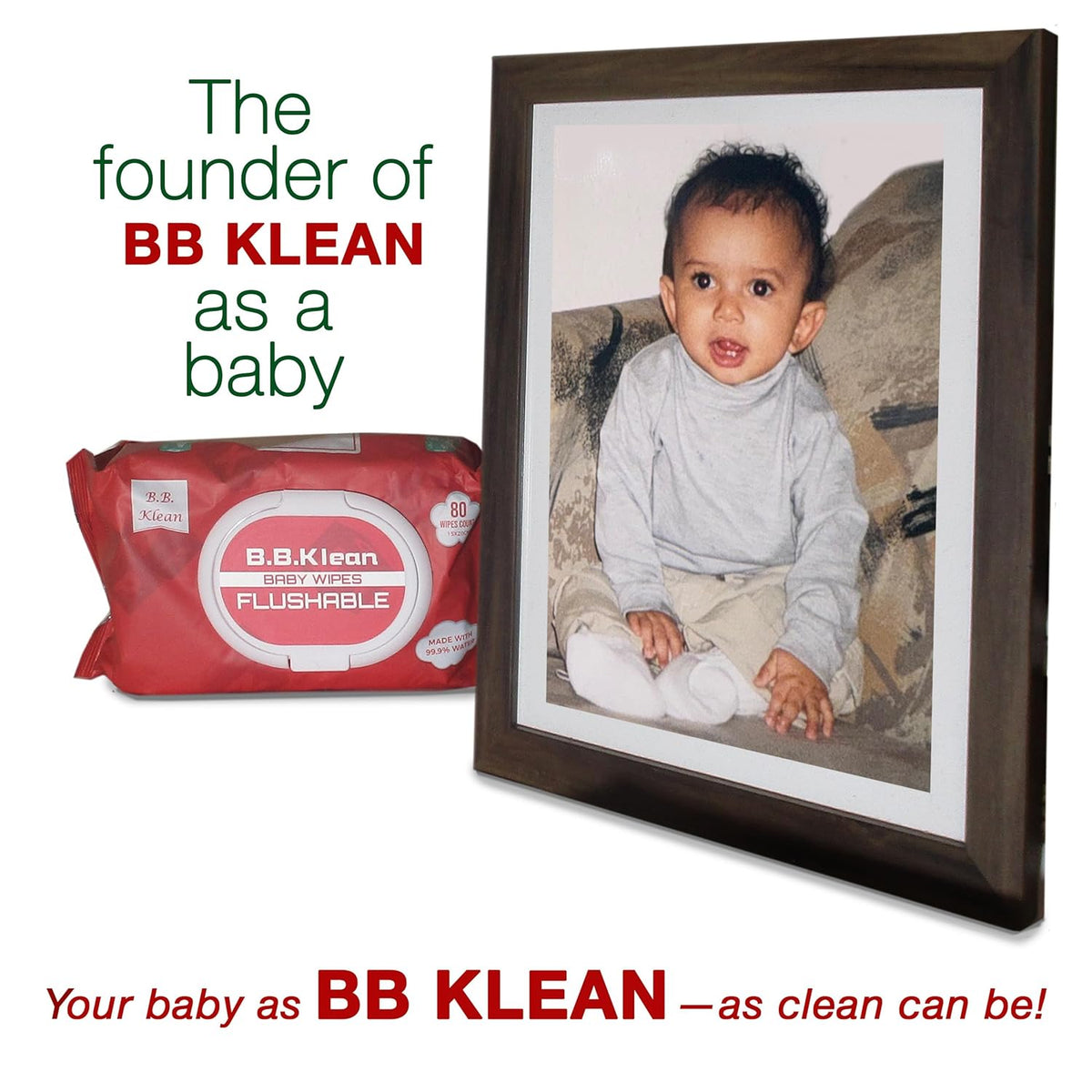 B.B. Klean Flushable Baby Wipes | Hypoallergenic | Sensitive Skin | Thick & Absorbent | Durable | Unscented | 99.9% Water | Eco-Friendly | 80 Wipes Inside (4)