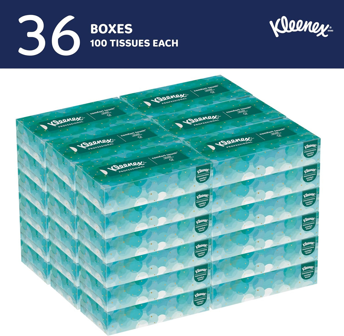 Kleenex Professional Facial Tissue, Bulk, 36 Boxes x 100 Tissues (21400)
