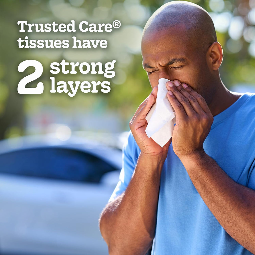 Kleenex Trusted Care Facial Tissues, 3 Flat Boxes, 160 Tissues per Box