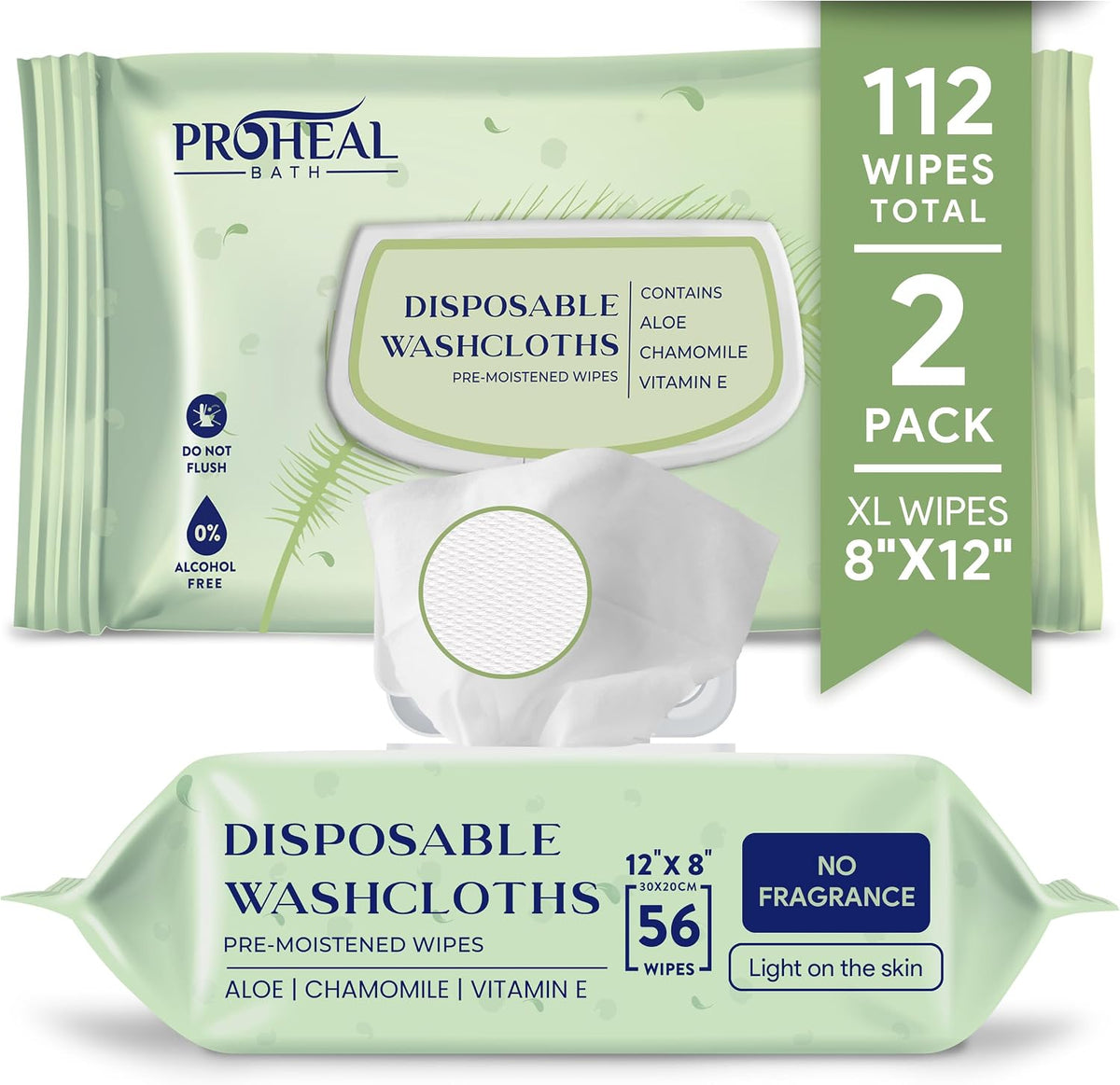 Adult Wet Wipes for Elderly, Extra Large Disposable Washcloths, 112 Count