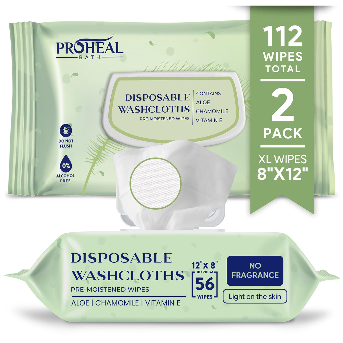 Adult Wet Wipes for Elderly, Extra Large Disposable Washcloths, 112 Count