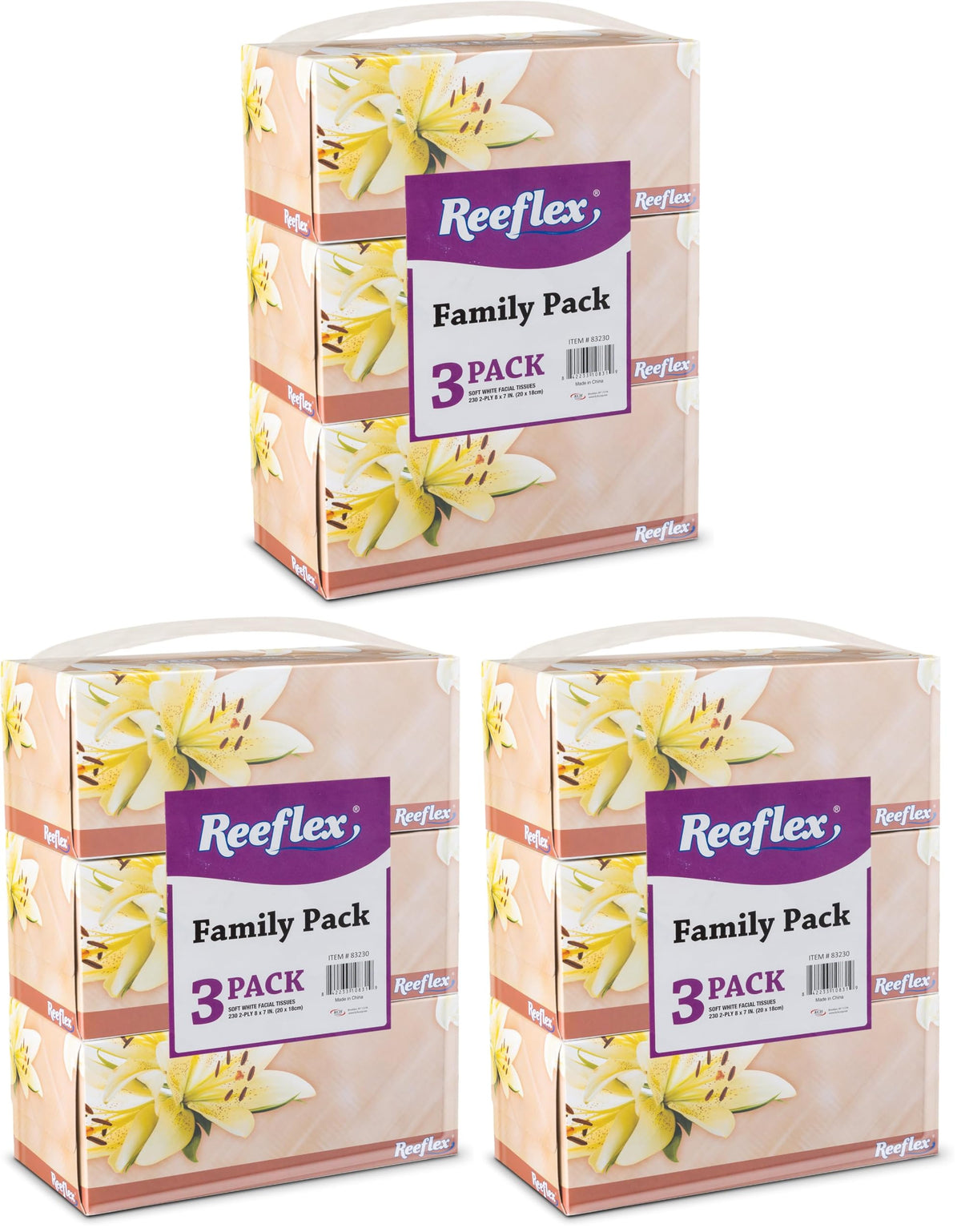 Reeflex Facial Tissues, 2-Ply Soft Facial Tissue - 4 Boxes,
