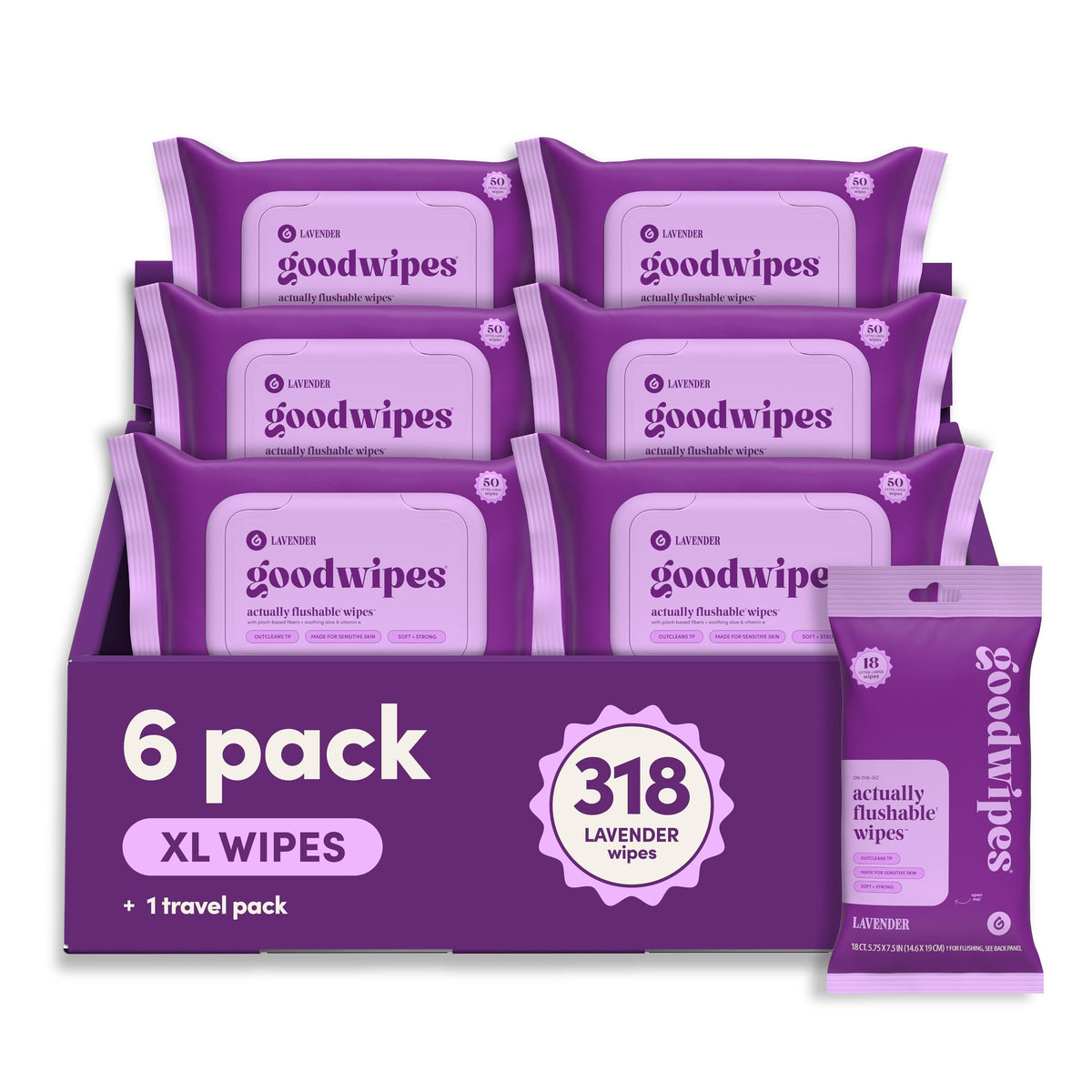 goodwipes Flushable Wipes (6 Pack) (50 Count (Pack of 6), Botanical Bliss)