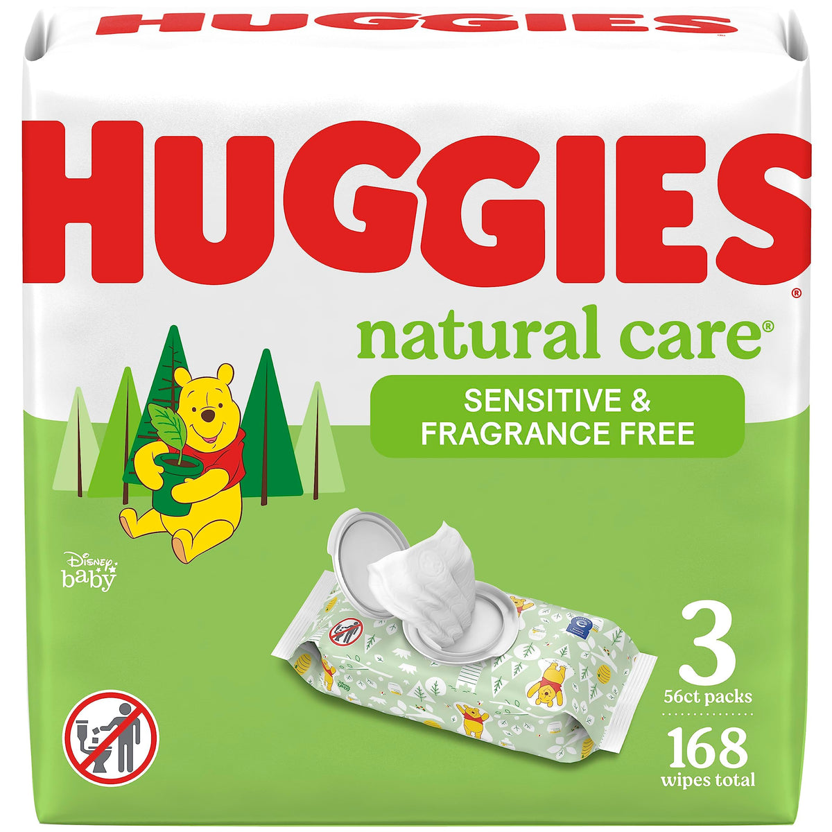 Huggies Natural Care Sensitive Baby Wipes, Unscented, 1 Pack, 56 Wipes