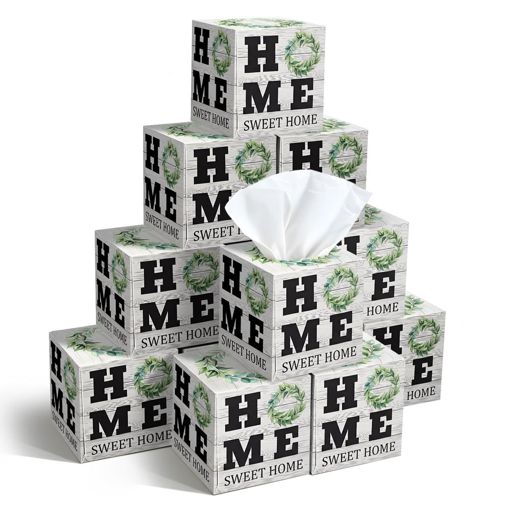 12 Pack Farmhouse Facial Tissues Cube Boxes 600 Sheets 3 Ply Small Square Home Face Tissues Bulk for Housewarming Gifts and Summer Home Decor(Marble Pattern)