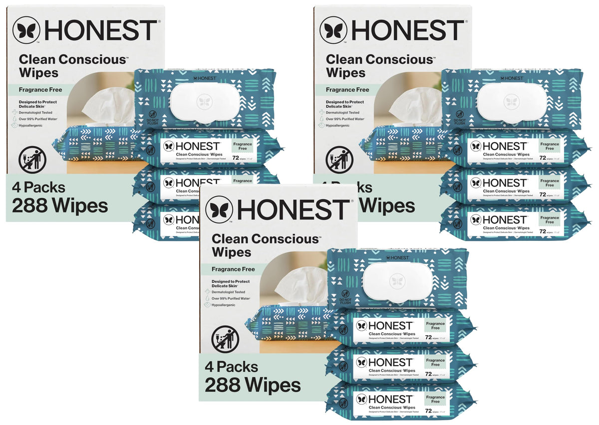 The Honest Company Multi-Use Baby Wipes, Pattern Play, 60 Count