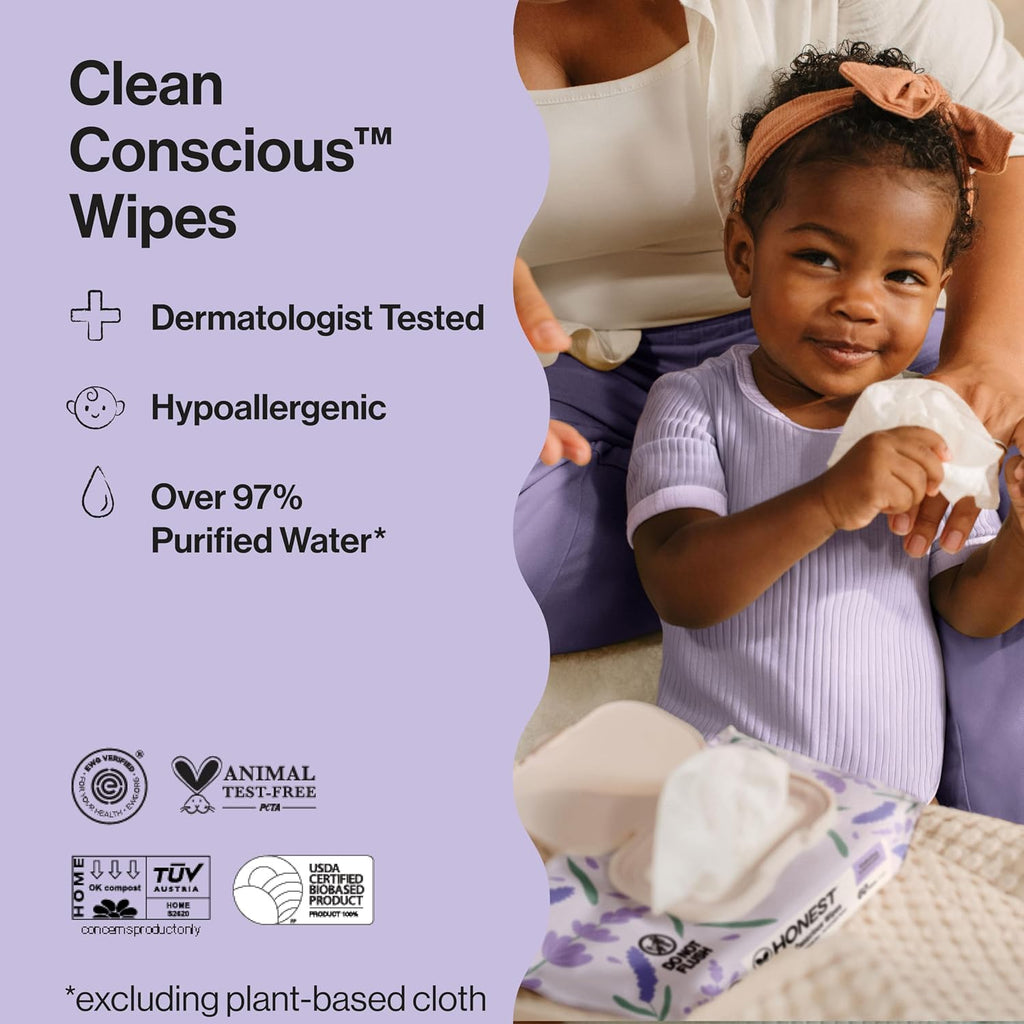 The Honest Company Scented Wipes, Hypoallergenic, Lavender, 240 Count