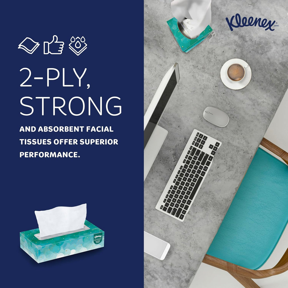 Kleenex Professional Facial Tissue, Bulk, 36 Boxes x 100 Tissues (21400)