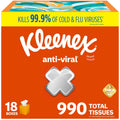Kleenex Anti-Viral Facial Tissues, 6 Cube Boxes, 55 Tissues per Box