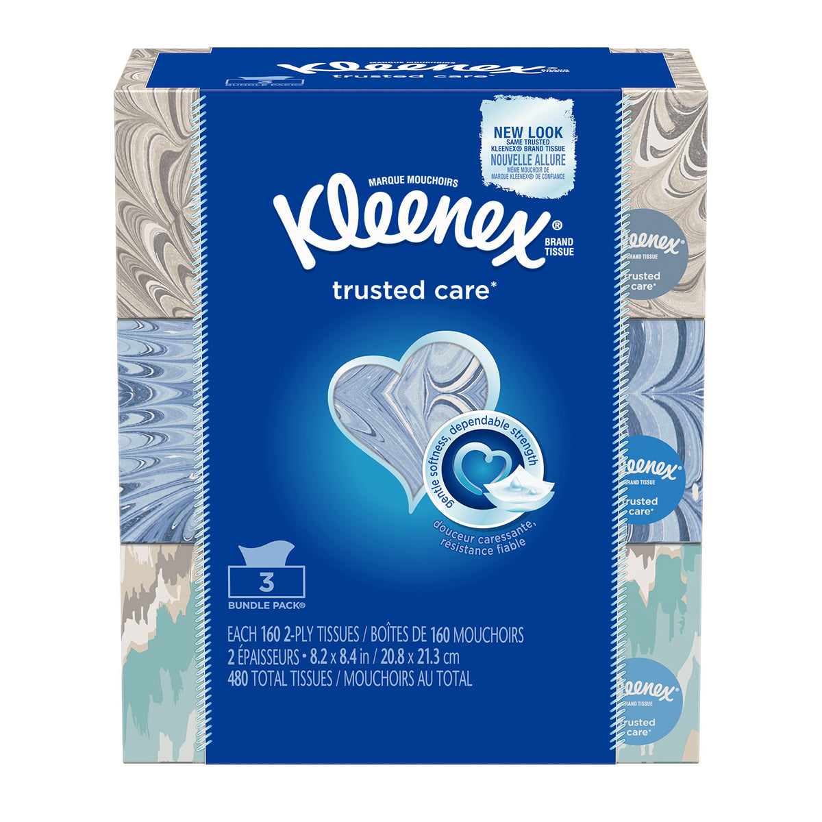 Kleenex Trusted Care Facial Tissues, 8 Flat Boxes, 200 Tissues per Box