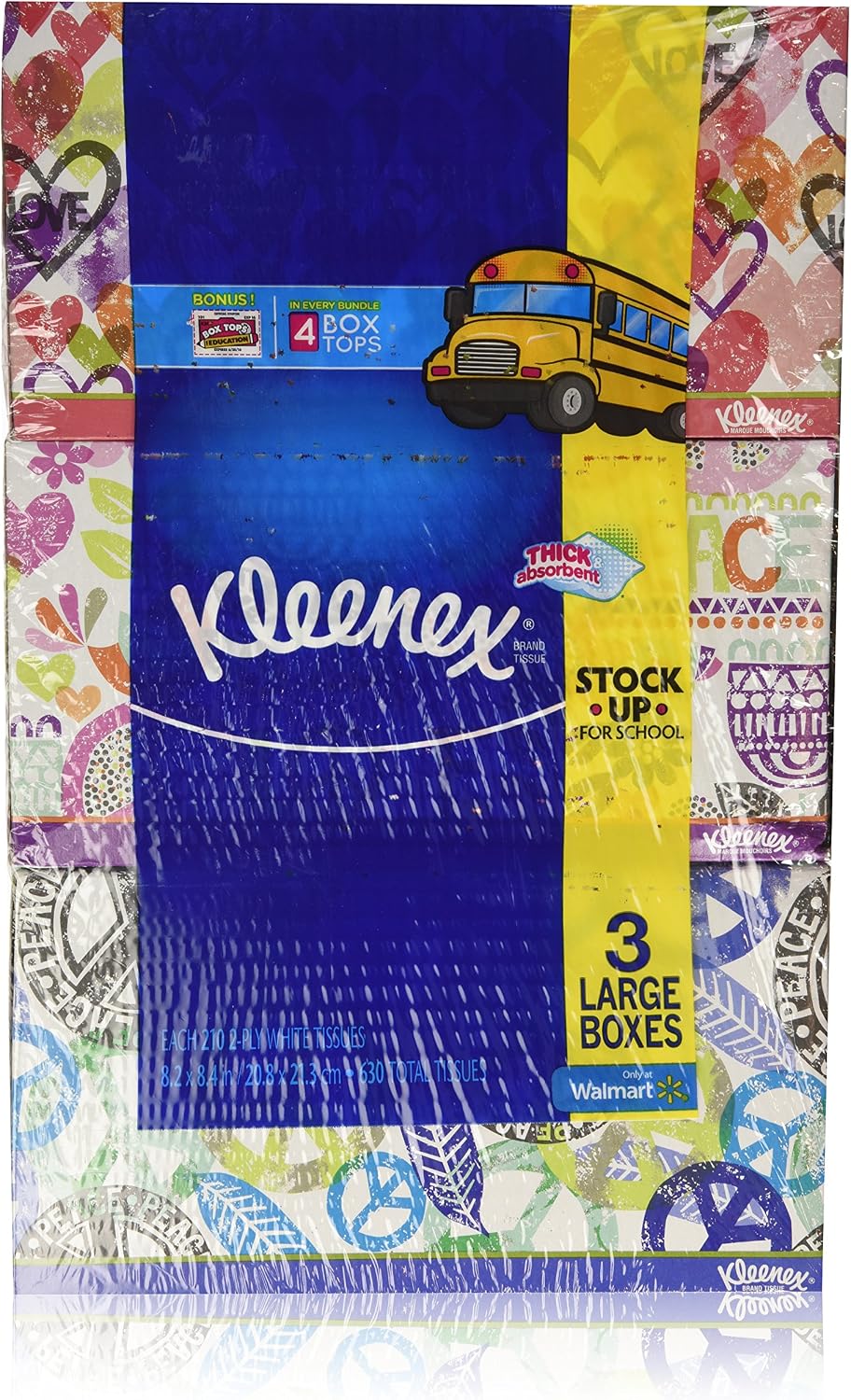 Kleenex Facial Tissue - 160 2-ply Box, 4 Pack (Designs & Colors Will Vary)