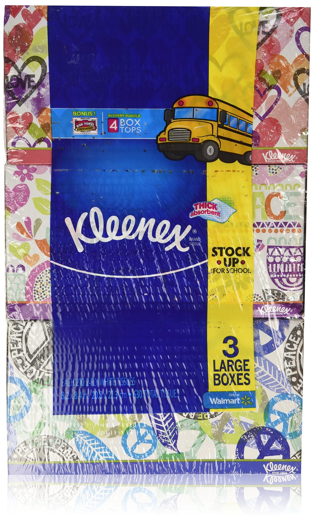 Kleenex Facial Tissue - 160 2-ply Box, 4 Pack (Designs & Colors Will Vary)